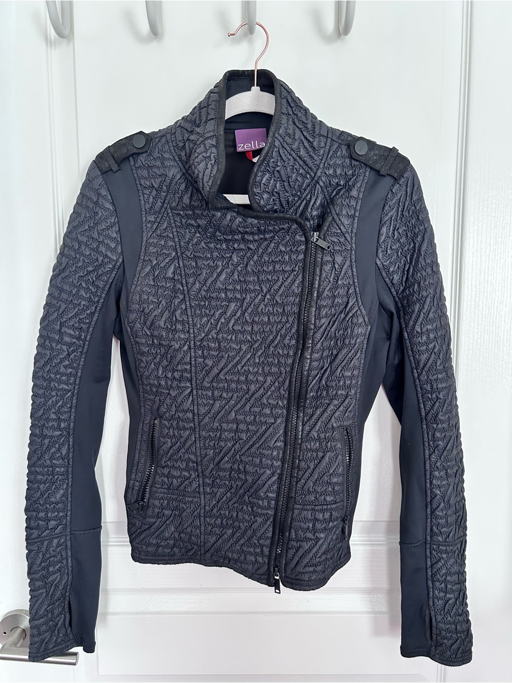 Zella Black Quilted Moto Jacket